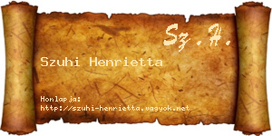 Szuhi Henrietta névjegykártya
